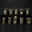 Набір бронзових чарок «Мисливський» (10 шт) в кейсі з екошкіри