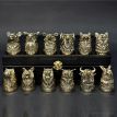 Набір бронзових чарок «Мисливські» (12 шт) в кейсі з екошкіри