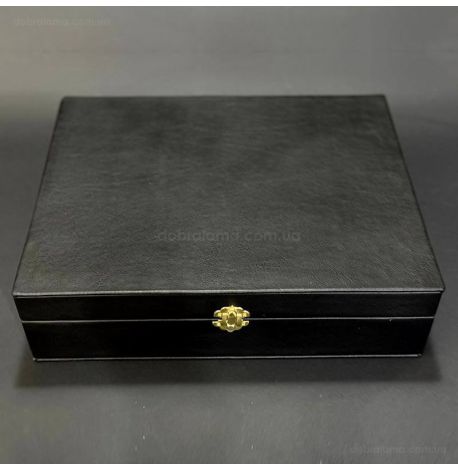 Набір бронзових чарок «Мисливські» (12 шт) в кейсі з екошкіри