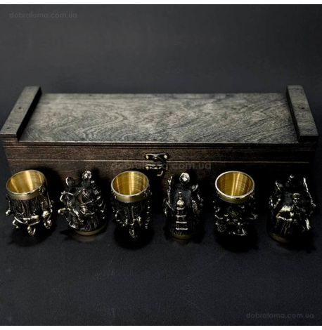 Набор бронзовых стопок «Київська Русь» (6 шт)
