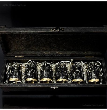 Набор бронзовых стопок «Київська Русь» (6 шт)