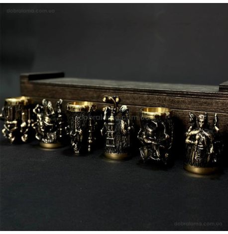 Набор бронзовых стопок «Київська Русь» (6 шт)