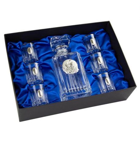 Набор для алкоголя «Казаки Silver» Boss Crystal (графин + 6 стопок)