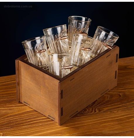 Набор 6-ти граненых стопок с пулей 5.45