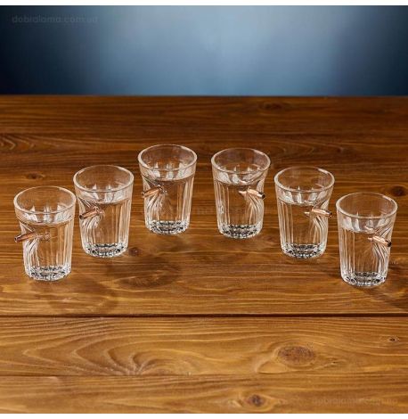 Набор 6-ти граненых стопок с пулей 5.45