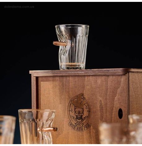 Набор 6-ти граненых стопок с пулей 5.45