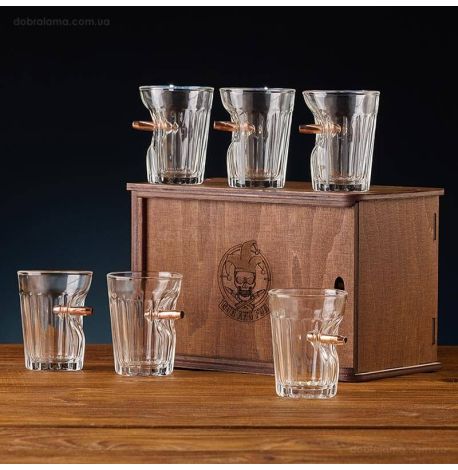 Набор 6-ти граненых стопок с пулей 5.45