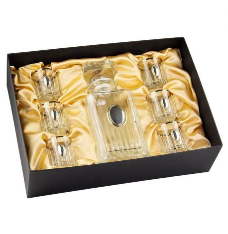 Набор для алкоголя с овалами Boss Crystal (графин + 6 стопок)