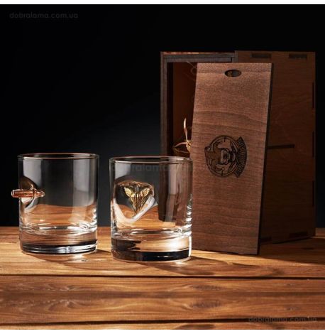 Набір 2-х склянок для віскі «ДШВ+куля»