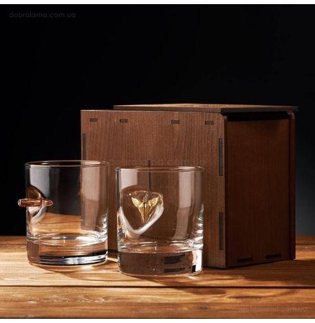 Набір 2-х склянок для віскі «ДШВ+куля»