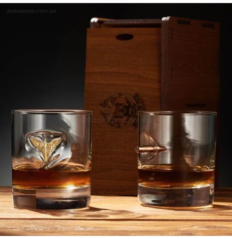 Набір 2-х склянок для віскі «ДШВ+куля»
