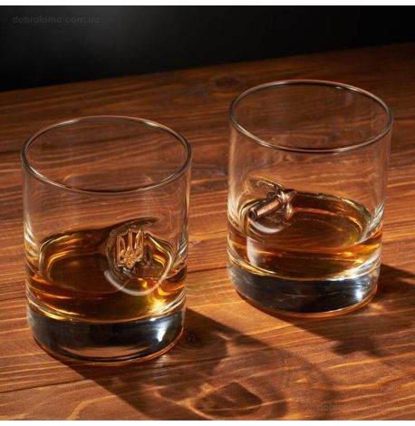 Набор 2-х стаканов для виски «Трезубец и пуля»