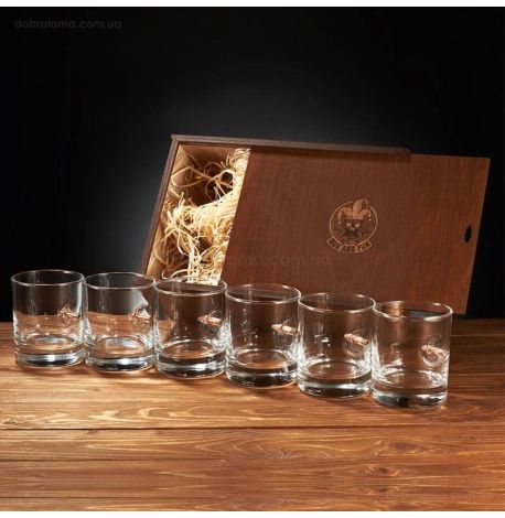Набор 6-ти стаканов для виски с пулей 7.62 мм
