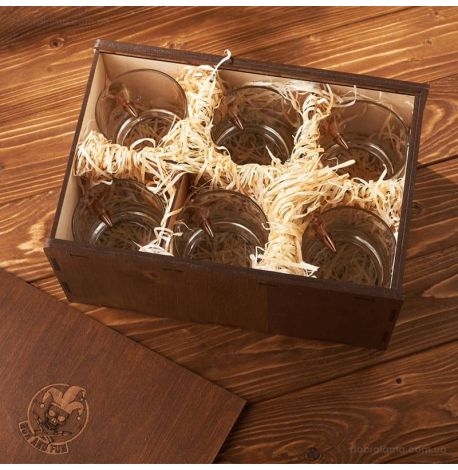 Набор 6-ти стаканов для виски с пулей 7.62 мм