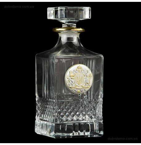 Набор для виски «Гербовый с трезубцем» Boss Crystal (графин + 6 стаканов)