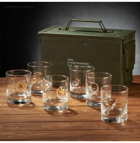 Набор 6-ти стаканов для виски «Короб для ВСУ»