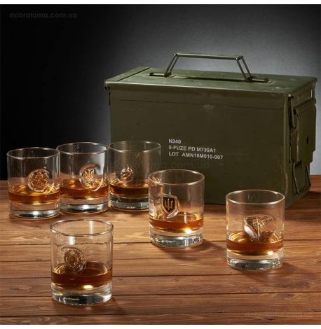 Набор 6-ти стаканов для виски «Короб для ВСУ»