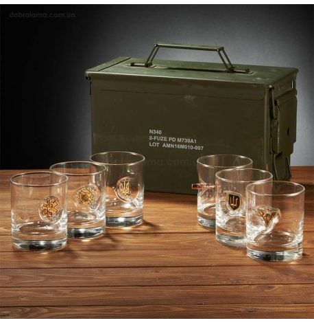 Набор 6-ти стаканов для виски «Короб для ВСУ»