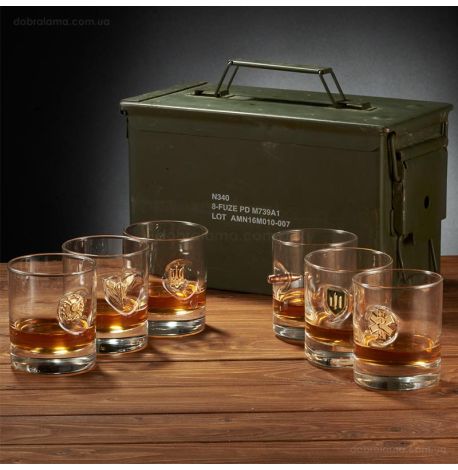 Набор 6-ти стаканов для виски «Короб для ВСУ»
