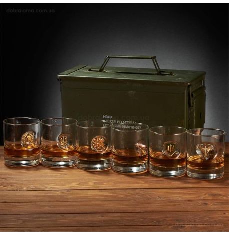 Набор 6-ти стаканов для виски «Короб для ВСУ»
