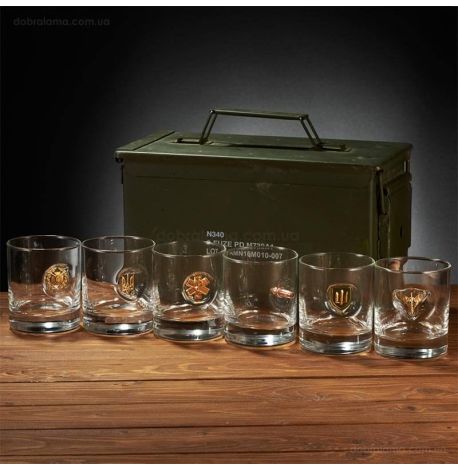 Набор 6-ти стаканов для виски «Короб для ВСУ»