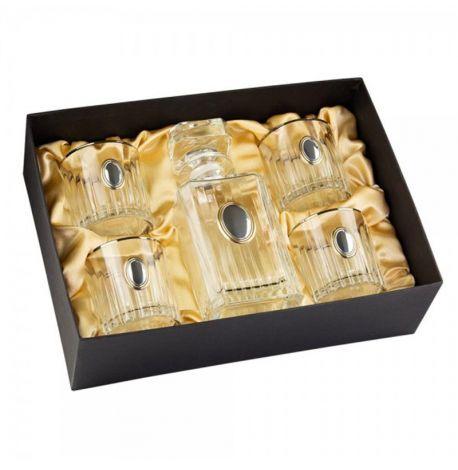 Набор для виски «Гармония Gold» Boss Crystal (графин + 4 стакана)