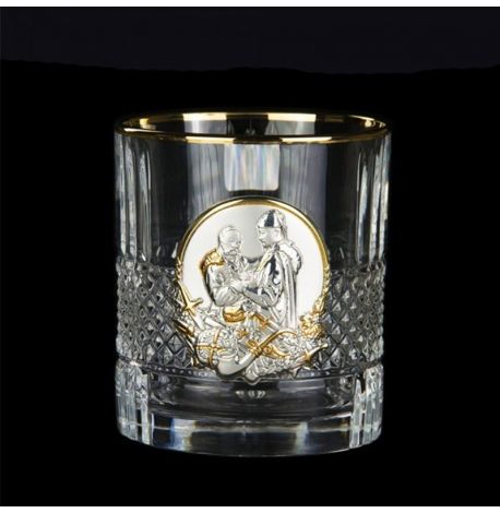 Набор 6-ти стаканов для виски «Казаки» Boss Crystal (серебро, золото) 
