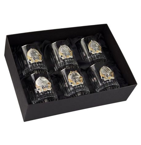 Набір 6-ти склянок для віскі «Лідер» Boss Crystal (срібло, золото, платина)