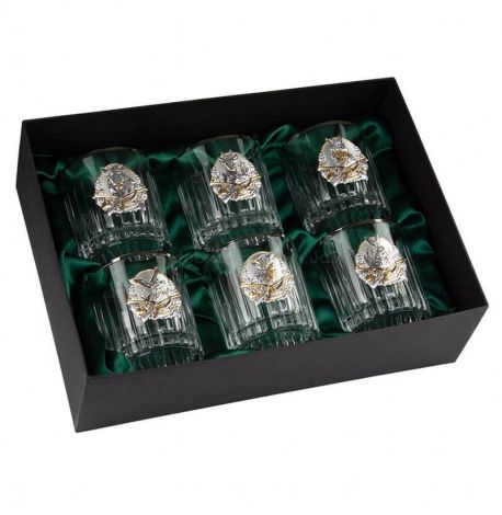 Набор 6-ти стаканов для виски «Охота» Boss Crystal