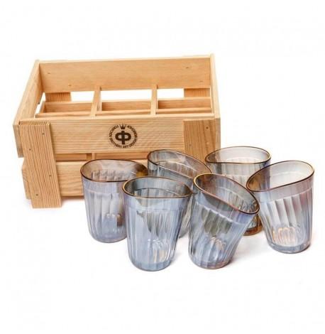 Набор пьяных голографических граненых стаканов Rainbow (6 шт)