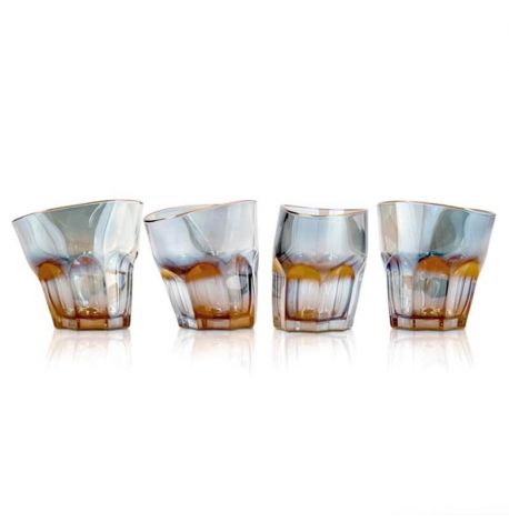 Набор пьяных голографических стаканов для виски Rainbow (4 шт)