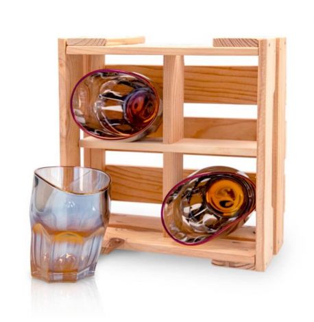 Набор пьяных голографических стаканов для виски Rainbow (4 шт)