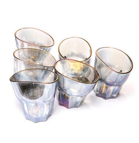Набор пьяных голографических стаканов для виски Rainbow (6 шт)
