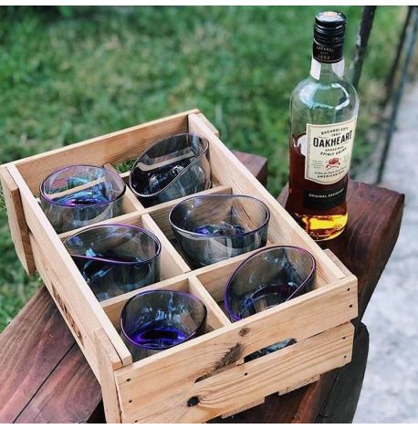 Набор пьяных голографических стаканов для виски Rainbow (6 шт)