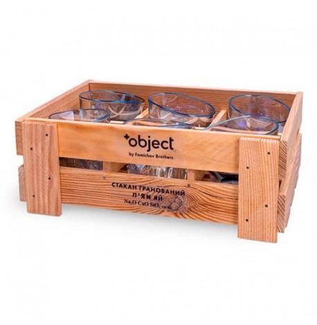 Набор пьяных голографических стаканов для виски Blue (6 шт)