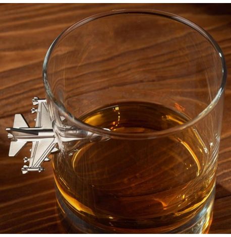 Склянка для віскі з літаком F-16