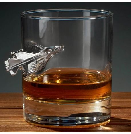 Склянка для віскі з літаком F-16