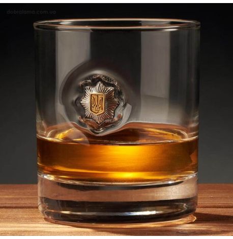 Стакан для виски с эмблемой Национальной полиции Украины