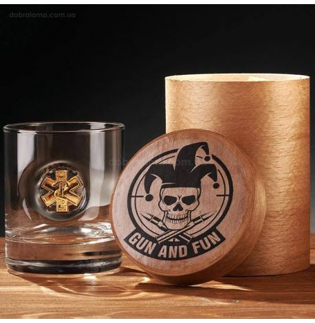 Стакан для виски с эмблемой военного медика