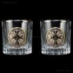 Набор 2-х стаканов для виски Boss Crystal «Нацполиция Украины» (золото, серебро) 