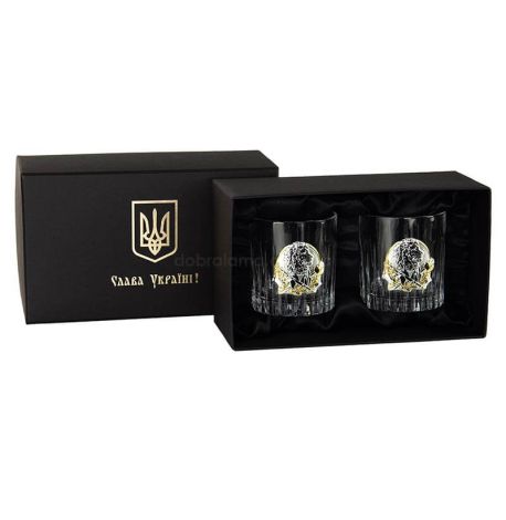 Набір 2-х склянок для віскі Boss Crystal «Лідер» (золото, срібло) 