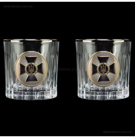 Набір 2-х склянок для віскі Boss Crystal «СБУ» (золото, срібло) 