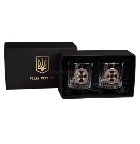 Набір 2-х склянок для віскі Boss Crystal «СБУ» (золото, срібло) 