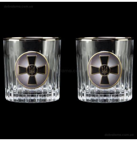 Набор 2-х стаканов для виски Boss Crystal «ВСУ» (золото, серебро) 