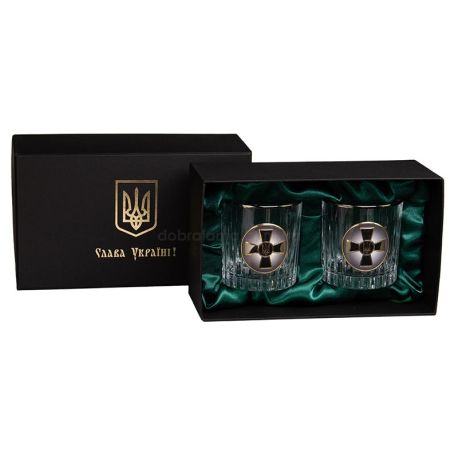 Набор 2-х стаканов для виски Boss Crystal «ВСУ» (золото, серебро) 