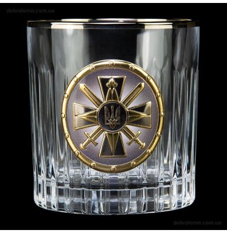 Набор 6-ти стаканов для виски Boss Crystal «Разведка ВСУ» (золото, серебро, платина) 