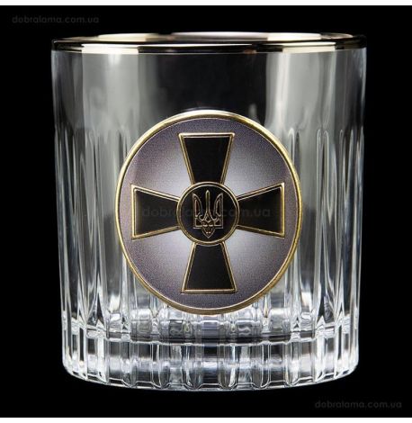 Набор 6-ти стаканов для виски Boss Crystal «Разведка ВСУ» (золото, серебро, платина) 