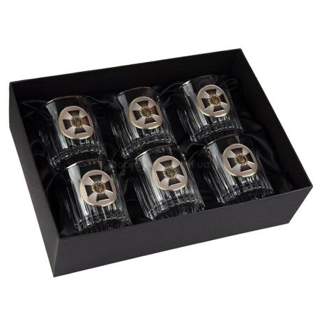 Набір 6-ти склянок для віскі Boss Crystal «СБУ» (золото, срібло, платина) 