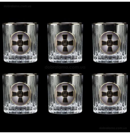 Набор 6-ти стаканов для виски Boss Crystal «ВСУ» (золото, серебро) 