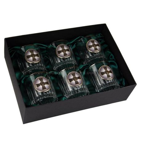 Набор 6-ти стаканов для виски Boss Crystal «ВСУ» (золото, серебро) 